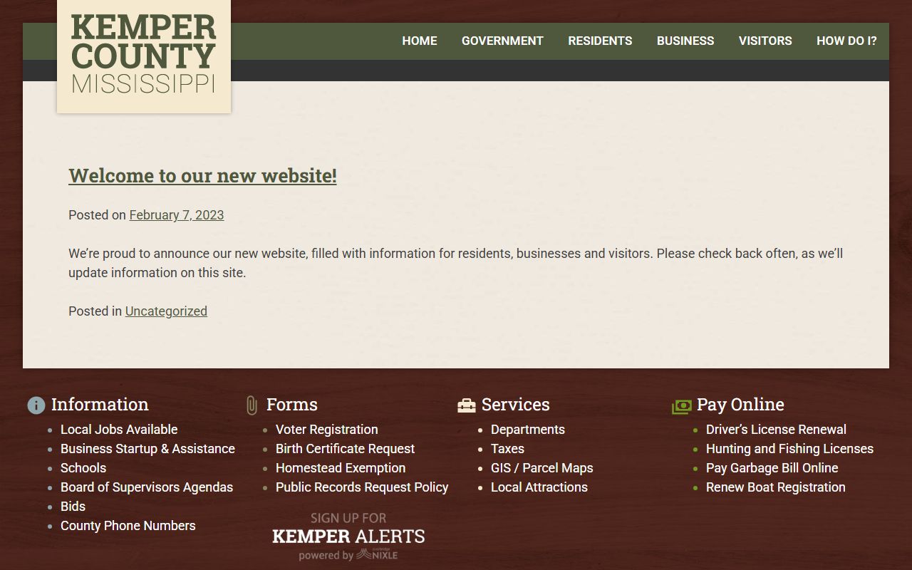 Kemper County Circuit Clerk records and county news updates