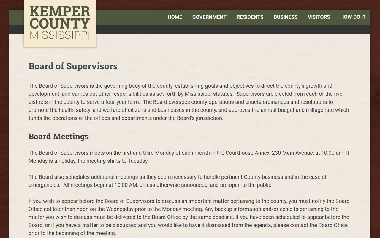 Kemper County Circuit Clerk record routing and county offices