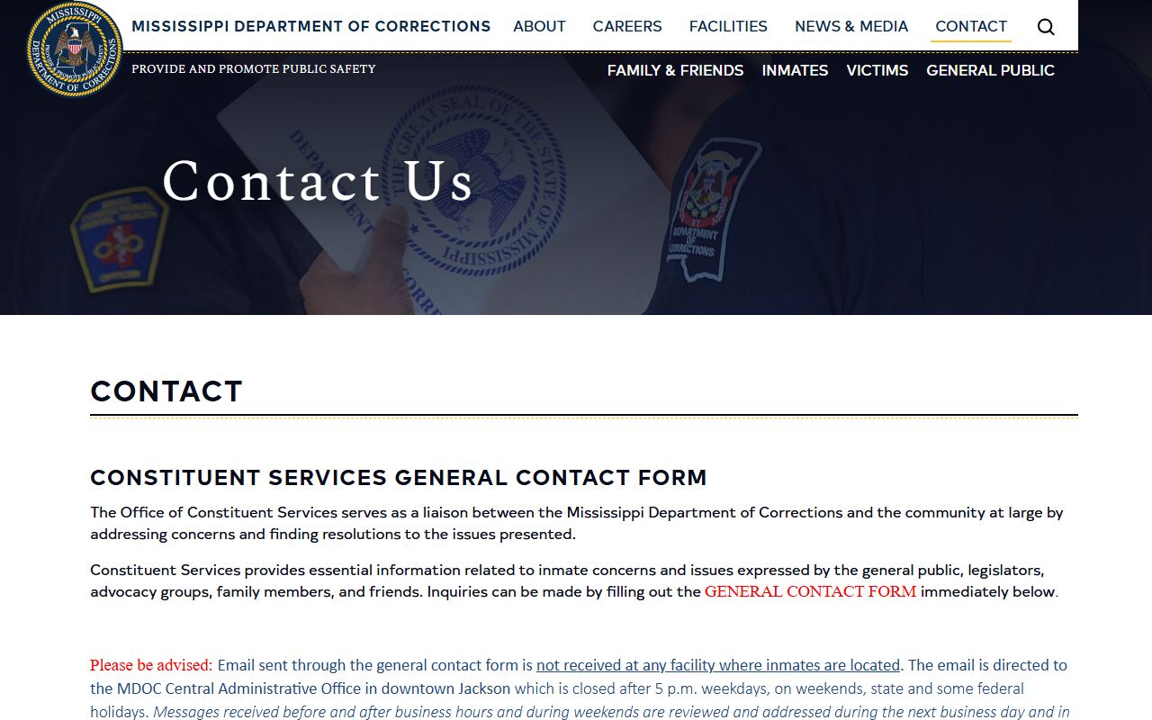 Kemper County arrest records contact options at MDOC