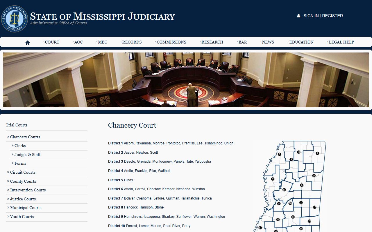 Kemper County court records covered by the Mississippi Chancery Courts page