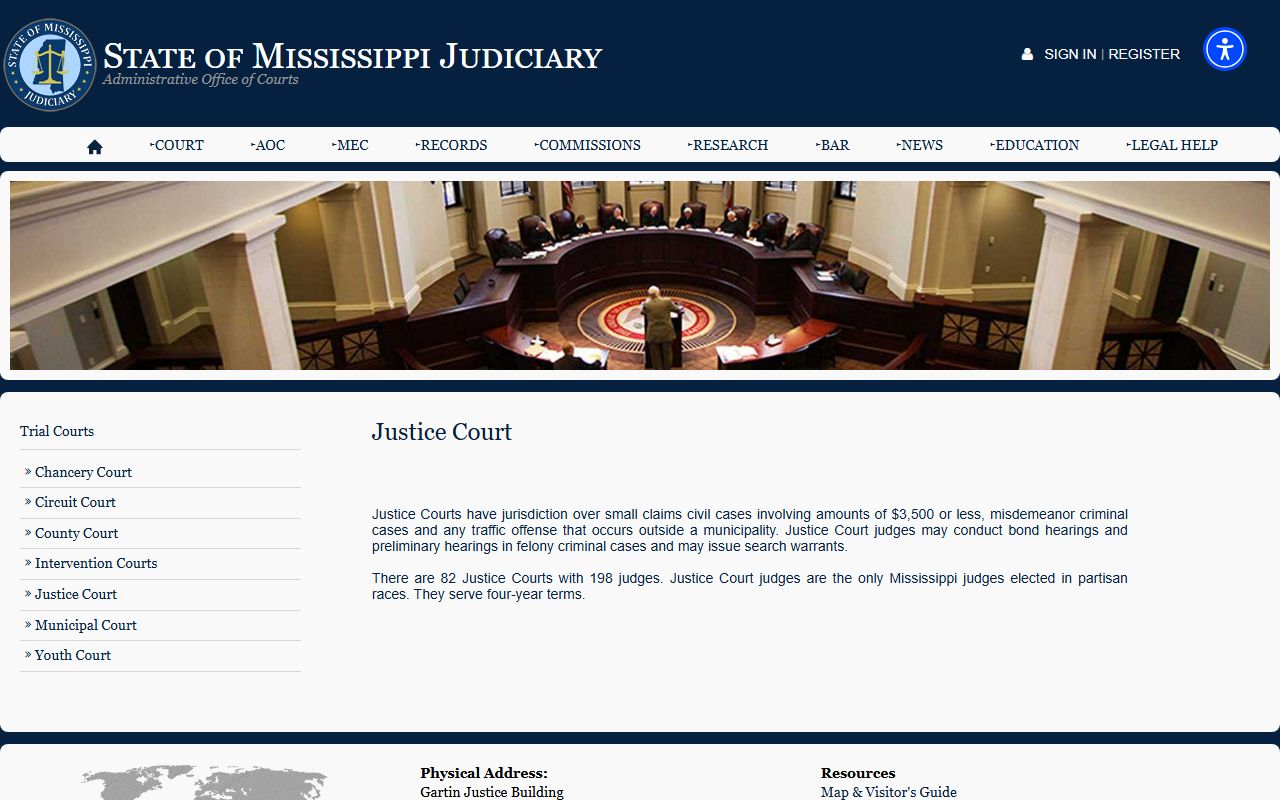 Kemper County Circuit Court and lower Mississippi Justice Courts information